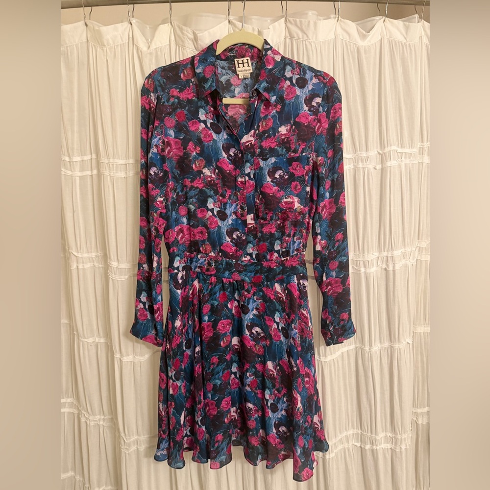 Haute Hippie Silk Long Sleeve Dress
